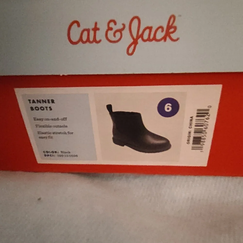 Ankle Boot Black Size 6 Faux Leather Slip-On Gore
